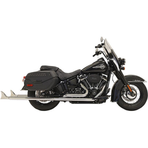 PartzBiz HD: 4422724-Bassani Xhaust 1S86E-39 Chrome True Duals Fishtail Slip-Ons 39" N/B 18+ Softail | 1S86E-39