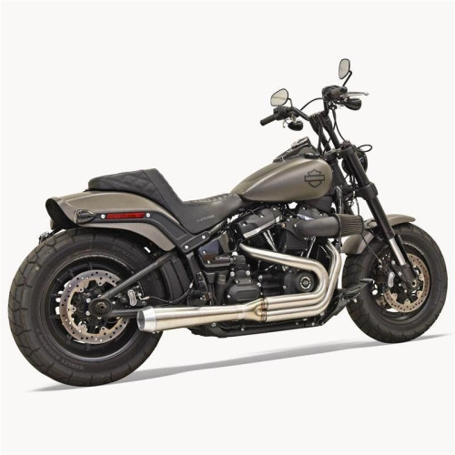 PartzBiz HD: 4422687-Bassani 1S92SS Stainless Steel Road Rage 2 Into 1 Exhaust Harley Fat Bob Slim 18-19