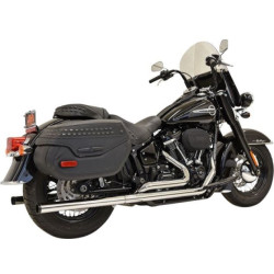 PartzBiz HD DS18002428 - Bassani 1S96P Chrome W/ Black Tip 2-1/4 Dual Exhaust System 18-19 Harley-Davidson Softail FLDE FLHC Heritage Classic Deluxe Mufflers Pipes Headers Performance Milwaukee Eight M8 Upgrades 