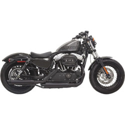 PartzBiz HD DS18010686 - Bassani 3" Black W/ Black SlashTips Firepower Series Slip-Ons Harley 14-19 XL