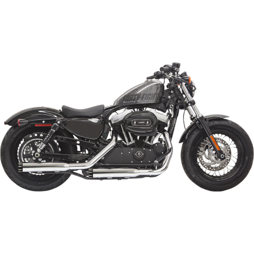 PartzBiz HD: 4422699-Bassani 3" Chrome W/ Black Fluted Tips Firepower Series Slip-Ons for Harley 2014 Sportster