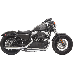 PartzBiz HD DS18010685 - Bassani 3" Chrome W/ Black SlashTips Firepower Series Slip-Ons for Harley 2014 Sportster