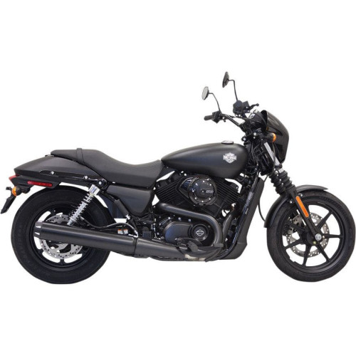 PartzBiz HD: 4422704-Bassani 4" Straight Cut Long Black Slip On for Harley 14-15 XG Street 500/750 | Bassani