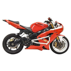 PartzBiz HD DS18113991 - Bassani 5Z617B 4" Megaphone Slip-On Muffler Black Steel Kawasaki ZX6R ZX636 1811-3991 18113991 best for buy sportbike sound race legal