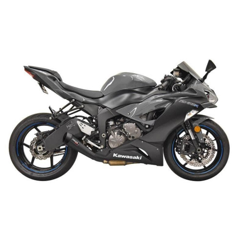 PartzBiz HD: 4422667-Bassani 5Z627B 4" Megaphone Slip-On Muffler Black Steel Kawasaki ZX6R ZX636 1811-3878 18113878 best for buy sportbike sound race legal