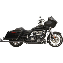 PartzBiz HD DS18011467 - Bassani Black 36" Fishtail Slip-On Mufflers w/o Baffle Harley FL Touring 96-16