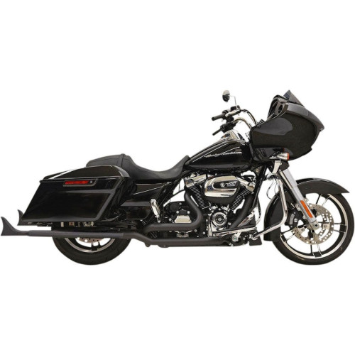PartzBiz HD: 4422680-Bassani Black 36" Fishtail Slip-On Mufflers w/o Baffle Harley FL Touring 96-16