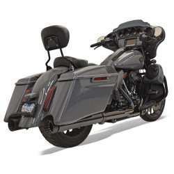 PartzBiz HD DS18011408 - Bassani Black 4" Slip On Exhaust Mufflers Milwaukee Eight CVO FLH FLT 17-Up 2017-Up Megaphone Harley-Davidson Milwaukee Eight CVO Touring Electra Glide FLHTKSE; Road Glide FLTRXSE; Street Glide FLHXSE best for 
