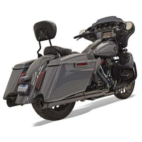 PartzBiz HD: 4422681-Bassani Black 4" Slip On Exhaust Mufflers Milwaukee Eight CVO FLH FLT 17-Up 2017-Up Megaphone Harley-Davidson Milwaukee Eight CVO Touring Electra Glide FLHTKSE; Road Glide FLTRXSE; Street Glide FLHXSE best for 