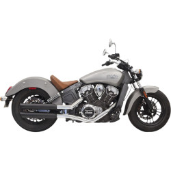 PartzBiz HD DS18112906 - Bassani Black Classic 3" Slash Cut Slip On Mufflers Exhaust Indian Scout 15-16 | 8S17BSB