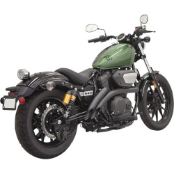PartzBiz HD DS18102231 - Bassani Black 2: Radius Sweeper 2-2 Exhaust w/ Heat Shields Yamaha Bolt 14-16 | 3B1F2B 1810-2231 18102231 C SPEC R SPEC C-SPEC R-SPEC best for