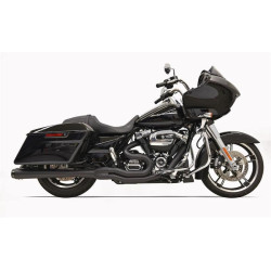 PartzBiz HD DS18002130 - Bassani Black Road Rage 2 Into 1 Megaphone Style Muffler Harley 17 Black Tip 1F51RB