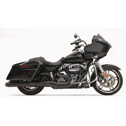 PartzBiz HD DS18002132 - Bassani Black Road Rage 2 Into 1 Straight Can Style Muffler Harley 17 Black Tip 1F58RB
