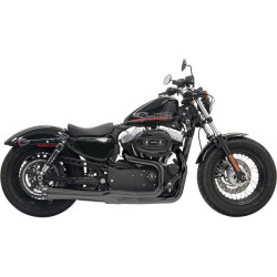 PartzBiz HD DS18001557 - Bassani Black Road Rage II Mega Power 2 into 1 Exhaust Harley Sportster 04-13 | 1X22RB