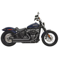 PartzBiz HD DS18002433 - Bassani Black Slash Cut Pro Street 2 into 2 Exhaust System Softail M8 18-Up 2018-Up Harley-Davidson Softail Milwaukee Eight Street Bob FXBB; Low Rider FXLR; Fat Boy FXFB; Slim FLSL 1800-2433 18002433 1S35Db
