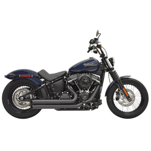 PartzBiz HD: 4422657-Bassani Black Slash Cut Pro Street 2 into 2 Exhaust System Softail M8 18-Up 2018-Up Harley-Davidson Softail Milwaukee Eight Street Bob FXBB; Low Rider FXLR; Fat Boy FXFB; Slim FLSL 1800-2433 18002433 1S35Db