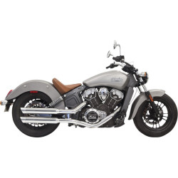 PartzBiz HD DS18112905 - Bassani Chrome Classic 3" Slash Cut Slip On Mufflers Exhaust Indian Scout 15-16 | 8S17SC