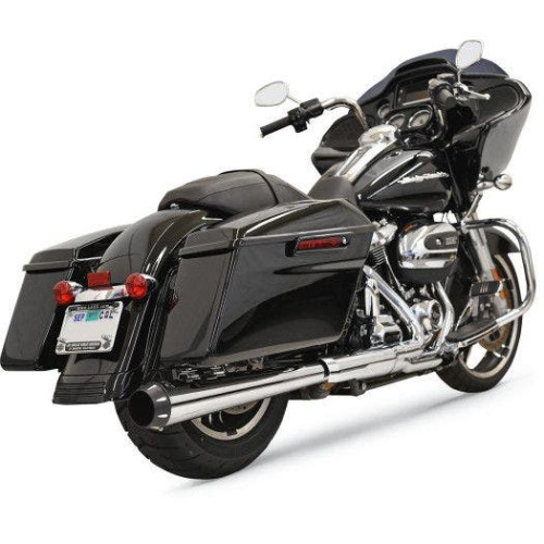 PartzBiz HD: 4422635-Bassani Chrome Crossover Eliminator DNT Megaphone Slip Muffler Harley M8 FLH 17 1F17R