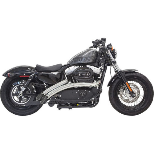 PartzBiz HD: 4422639-Bassani Chrome Radial Sweeper 2:2 Exhaust w/ Heat Shields Harley Sportster 14-16 | 1X2FC