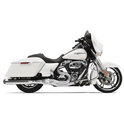 PartzBiz HD DS18002131 - Bassani Chrome Road Rage 2 Into 1 Straight Can Style Muffler Harley 17 Black Tip 1F58R