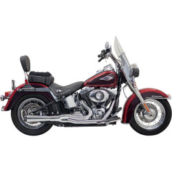 PartzBiz HD DS18001512 - Bassani Chrome Road Rage II Mega Power Exhaust System Megaphone 86-16 Softail | 1S12R