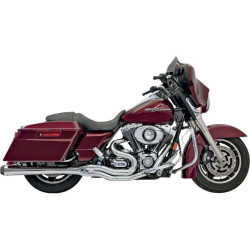 PartzBiz HD DS18001282 - Bassani Chrome Road Rage II Mega Power Exhaust System Megaphone 95-16 Harley FLH | FLH-767
