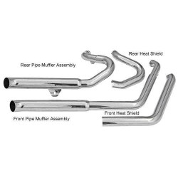 PartzBiz HD DS18002432 - Bassani Chrome Slash Cut Pro Street 2 into 2 Exhaust System Softail M8 18-Up 2018-Up Harley-Davidson Softail Milwaukee Eight Street Bob FXBB; Low Rider FXLR; Fat Boy FXFB; Slim FLSL 1800-2432 18002432 1S35D