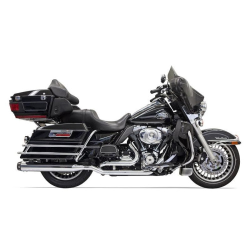 PartzBiz HD: 4422608-Bassani Chrome True Dual Down & Under Exhaust w/ 4 " Straight Muffler Harley FL | 1F76R