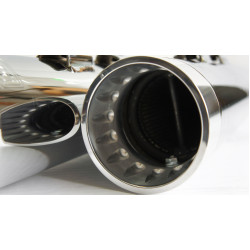 PartzBiz HD DS18010822 - Bassani DNT Deep N Throaty All Chrome 4" Slip On Mufflers Harley FLH Straight | 1F7DNT6