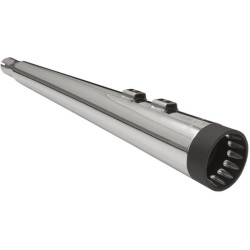 PartzBiz HD DS18010772 - Bassani DNT Deep N Throaty Chrome Black Tips 4" Slip On Mufflers Harley 95up - 1F57DNT5