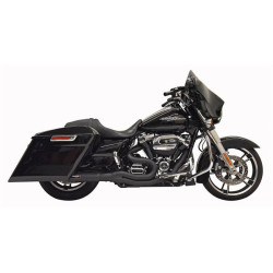 PartzBiz HD DS18002511 - Bassani Hot Rod Turnout 2-1 Mid 4" Exhaust System Black Harley Bagger 17-Up