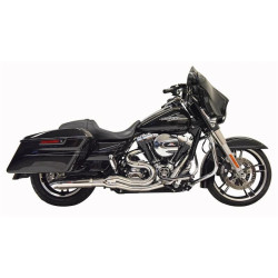 PartzBiz HD DS18002508 - Bassani Hot Rod Turnout 2-1 Mid 4" Exhaust System Chrome Harley Bagger 07-16