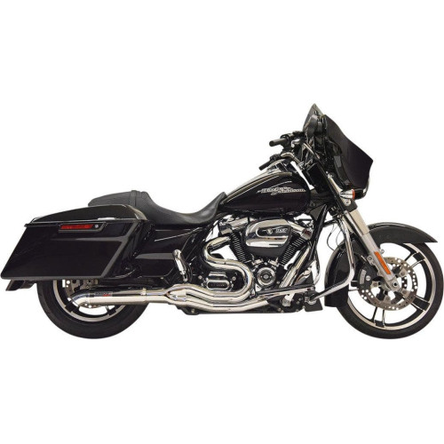 PartzBiz HD: 4422582-Bassani Hot Rod Turnout 2-1 Mid 4" Exhaust System Chrome Harley Bagger 17-Up