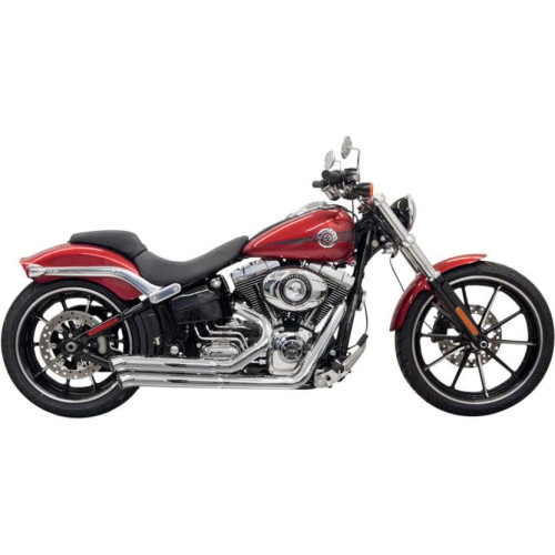 PartzBiz HD: 4422583-Bassani Chrome Pro Street Turn Out Exhaust Harley Softail Breakout Rocker | 1S33D