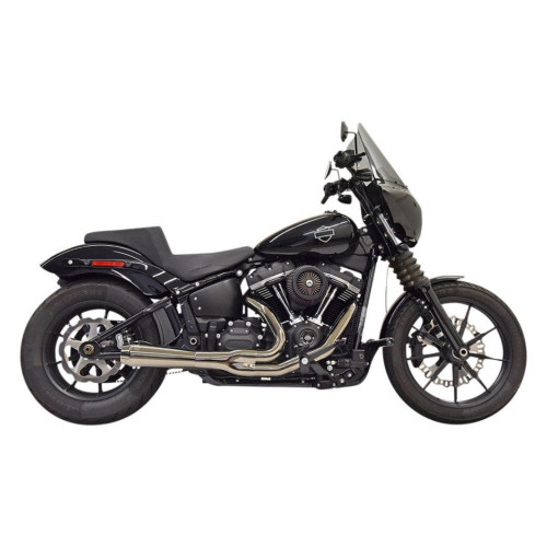 PartzBiz HD: 4422584-Bassani Mercury Ripper 2-1 Exhaust System Black Chrome Harley M8 Softail 18-Up