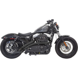 PartzBiz HD DS18001638 - Bassani Black Radial Sweeper 2:2 Exhaust w/ Heat Shields Harley Sportster 14-16 | 1X2FB