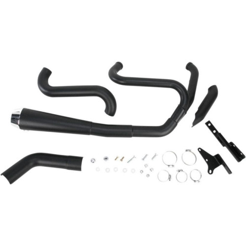 PartzBiz HD: 4422589-Bassani Black Road Rage 2 Into 1 Short Upswept Exhaust Harley FXD 06-16 | 1D5250B