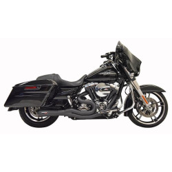 PartzBiz HD DS18002505 - Bassani Road Rage III 2-1 Mid 4" Exhaust System Black Harley Bagger 07-16