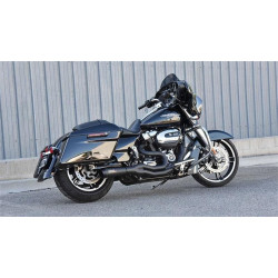PartzBiz HD DS18002507 - Bassani Road Rage III 2-1 Mid 4" Exhaust System Black Harley M8 Bagger 17-Up