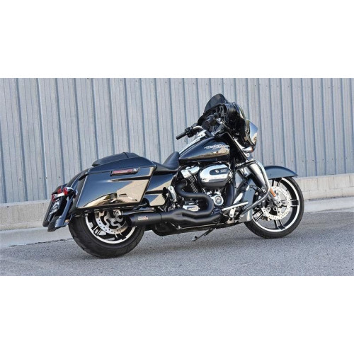 PartzBiz HD: 4422591-Bassani Road Rage III 2-1 Mid 4" Exhaust System Black Harley M8 Bagger 17-Up