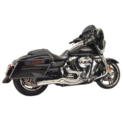 PartzBiz HD DS18002504 - Bassani Road Rage III 2-1 Mid 4" Exhaust System Stainless Harley Bagger 07-16