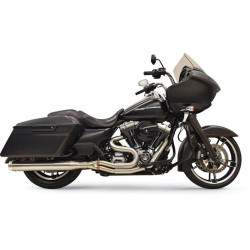 PartzBiz HD DS18002174 - Bassani Stainless Long 4" Straight Can Road Rage III 2-1 Exhaust Harley 95-16 FL | 1F18SS