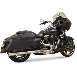 PartzBiz HD DS18002173 - Bassani Stainless Long Megaphone Road Rage III 2-1 Exhaust for Harley 95-16 FLH | 1F11SS