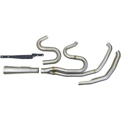 PartzBiz HD DS18002201 - Bassani Stainless Road Rage III 2 into 1 Short Straight Muffler Harley 17-19 FLH 1F28SS