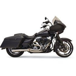 PartzBiz HD DS18002172 - Bassani Stainless Short Megaphone Road Rage III 2-1 Exhaust for Harley 07-16 FLH | 1F12SS