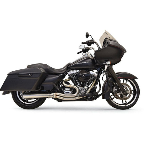 PartzBiz HD: 4422560-Bassani Stainless Short Megaphone Road Rage III 2-1 Exhaust for Harley 07-16 FLH | 1F12SS