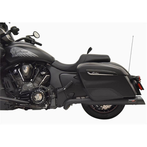 PartzBiz HD: 4422575-Bassani Xhaust 8H16SB Black 4" True Duals Slip-On Mufflers Indian Challenger '20