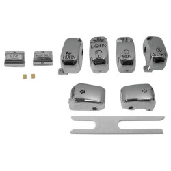 PartzBiz HD TR482832 - Biker's Choice Chrome Handlebar Switch Caps 96-13 Harley FLH/T Repl. 71803-03 482832 370851 PartzBiz HD TR482832 - Biker's Choice Chrome Handlebar Switch Caps 96-13 Harley FLH/T Repl. 71803-03 482832 370851