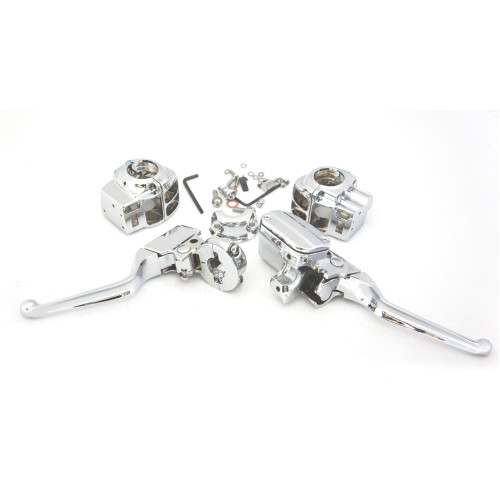 PartzBiz HD: 4422363-ตัวควบคุมแฮนด์มอเตอร์ไซค์ Bikers Choice Chrome สำหรับ Harley Touring Models 08-13 - 601746 84703