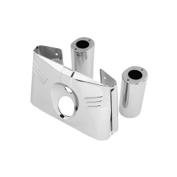 PartzBiz HD TR491362 - Bikers Chrome Ribbed 5 Piece Fork Tin Headlight Nacelle Set for Harley FL Softail